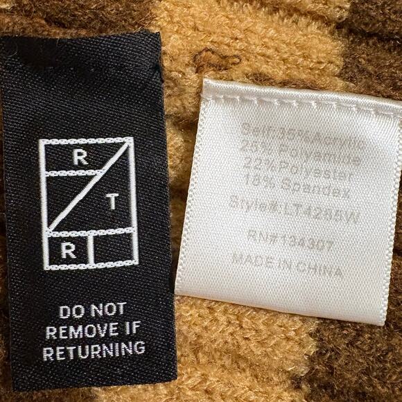 Line & Dot Brown Amber Striped Long Sleeve Pullover Sweater Size L - Picture 6 of 7